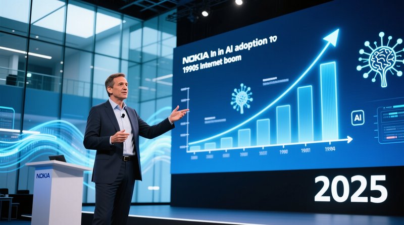 Nokia CEO Sees AI Growth Mirroring 1990s Internet Boom, Dismisses Bubble Concerns